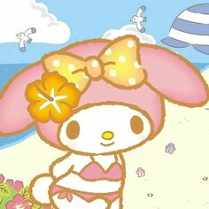 a cartoon bunny with a flower in her hair