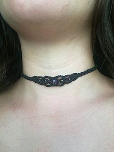 oThese chokers are handmade by me, with the knot by knot macrame technique. oA vintage style choker to complete your everyday and your evening outfits. oThe smaller beads are bloodstones and bronze beads. oAmethyst calms the emotions, encourages clarity of thought, and assists in attaining wisdom. oEach knot is strongly tied with each other so as you wear it, it wont get loose. oI use threads of high quality and the colours does not fade away. oThe size is abjustable with a secure slide knot. oE Bohemian Macrame Choker As Gift, Bohemian Macrame Choker Gift, Handmade Adjustable Vintage Choker, Adjustable Macrame Choker, Handmade Adjustable Choker, Handmade Gothic Choker As Gift, Handmade Gothic Choker Gift, Handmade Gothic Choker For Gift, Handmade Adjustable Gothic Choker