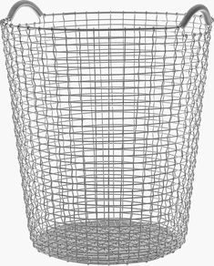 a wire basket with handles on the side