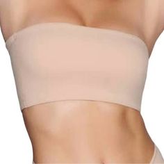 Size Large In Clay Never Worn Beige Seamless Tube Top, Cream Stretch Tops With Built-in Bra, Beige Seamless Low-cut Bra, Black Bandeau, Bandeau Bra, Strapless Bandeau, Bandeaus, Strapless Bra, Kim Kardashian