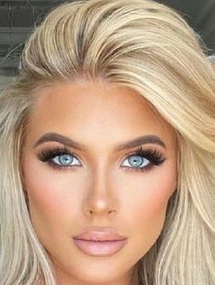 Wedding Makeup Blonde, Blonde Hair Blue Eyes Makeup, Bridal Makeup For Blue Eyes, Bridal Makeup For Blondes, Blue Eyes Makeup, Wedding Makeup For Blue Eyes, Blonde With Blue Eyes, Blonde Highlights On Dark Hair, Blonde Hair Makeup