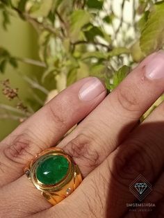 Emerald Statement Ring, Emerald Cabochon, Lady Oscar, Dainty Diamond Ring, Birthday Gift Ring, Emerald Bracelet, Ring Emerald, Emerald Pendant, Emerald Necklace