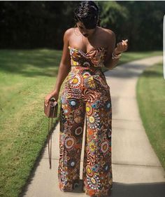 Trendy African Outfits, Traditional Pants For Women African, Summer Jumpsuit Outfit Classy, African Atires Woman Dresses Styles, African Print Pants, African Print Jumpsuit, Trendy Ankara Styles, Afrikaanse Mode, African Wear Dresses