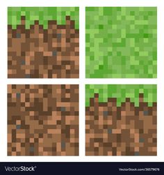 four different types of grass and dirt in pixel style royalty illustration on white background stock illustration