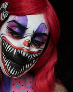 Costumes Diy, Makeup Easy, Clown Makeup, Facepaint, Diy Halloween Costumes, Diy Costumes, Haunted House, Body Painting