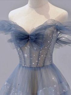 Tulle Formal Dress, Prom Dress Blue, Junior Prom, Strapless Prom Dresses, A Line Evening Dress, Spaghetti Strap Prom Dress, Blue Dress Formal, Blue Evening Dresses, Blue Tulle