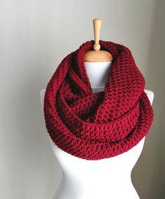 "This handknit infinity scarf is perfect and cozy accessory to keep you warm and stylilsh. The scarf is long to make two big loops, its very soft and comfortable. Material: extra soft acrylic and wool yarn Color: On the Photo - 14 Bordo Width: 40 cm/ 16'' Lenght: 170 cm/ 85\" Each scarf comes beautifully packed and is ready to give as a gift (: I will also gladly include a gift note Care: Handwash in luke warm water, lay flat to dry. Can also be washed in a washing mashing at gentle cycle, do no One Size Yarn Infinity Scarf, Hand Knitted One Size Infinity Scarf, Hand Knitted One-size Infinity Scarf, Knitted One Size Infinity Scarf, One Size Knitted Infinity Scarf, Knitted Scarves For Cold Weather, Knitted Scarf For Cold Weather, One Size, One Size Loop Scarf For Winter, One Size Loop Scarves For Winter