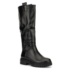 You'll wonder why you didn't have a rugged riding boot like the Harper till now. The easy pull-on construction boasts die pull loops. Supple faux leather fabrication with a durable rubber lug sole and soft fabric lining for next-to-skin comfort. Western Dress With Boots, Target Clothes, Faux Leather Heels, Riding Boot, Rubber Boots, Toe Shoes, Lug Sole, Tall Boots, Boot Shop