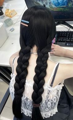 Long Silky Hair Aesthetic, Silky Hair Aesthetic, Korean Braids Hairstyles, Long Hair Aesthetic, Thick Shiny Hair, Thickest Hair, Black Long Hair, Upper Lip Hair