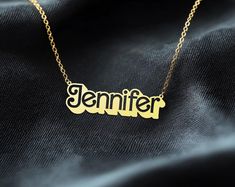 ☆ Express your style with this "Come on Barb Let's Go Party" custom name necklace! Inspired by the iconic Barb font and crafted with high-quality gold plating, this Barb necklace makes your name stand out. The fun and eye-catching design offers a unique and personalized gift option for friends or yourself. Perfect as an everyday accessory or for special occasions, it adds a touch of flair to any outfit. At Opiona Jewelry, we craft all our pieces with dedication and care. This handmade 925 sterling silver necklace is a special treat for yourself or a thoughtful gift for a loved one. We offer customization options, including personal names or inscriptions--feel free to message us for more details. ☆ The standard necklace length is 16" for adults and 12" for kids. ☆ Materials: 925 Sterling Si Name Necklace Gold, Inspired Necklace, Custom Name Necklace, Lets Go, Everyday Accessories, Name Necklace, Necklace Gold, Minneapolis, Custom Name