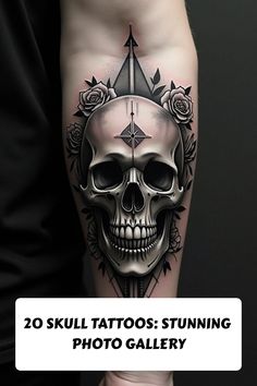 20 Skull Tattoos: Stunning Photo Gallery Skull Tattoo Designs, Unique Wrist Tattoos, Traditional Tattoo Inspiration, Yakuza Tattoo, Trash Polka Tattoo, 3d Skull