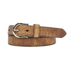 Kick off your heels and put your riding boots on with this belt! Genuine bison leather with a distressed texture, hand-painted feather edge, bullet tip, dark brown stitching, single keeper, lined with full grain leather, nickel polish buckle sewn in. Women's belt American bison leather Made in the U.S.A. - See the factory 30 mm belt width (1.18 in) 5 belt holes - 1 inch apart each Classic Distressed Brown Belt With Antique Buckle, Classic Leather Belt Buckles For Rodeo, Brown Leather Rodeo Belt, Brown Leather Belt For Rodeo, Rustic Leather Belt Buckles For Ranch, Classic Leather Belt Buckle In Distressed Brown, Classic Distressed Brown Leather Belt Buckles, Classic Distressed Brown Leather Belt Buckle, Classic Brown Belt For Ranch