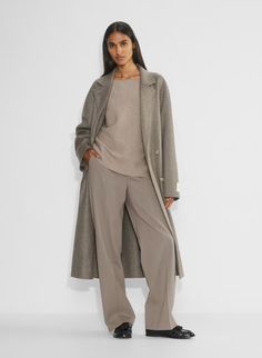 AGENCY PANT | Aritzia Melina Pant, Olive Skirt, Aritzia Pants, Wool Trousers, Jumpsuit Trousers, Wool Pants, Taupe Color, Parka Jacket, High Waisted Trousers