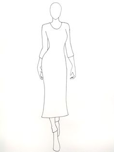 a line drawing of a woman's dress