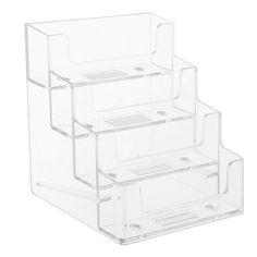 three clear plastic drawers stacked on top of each other