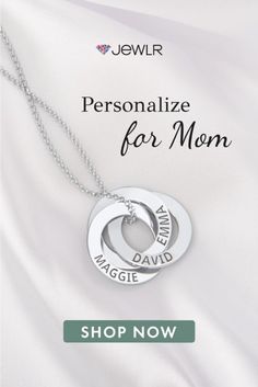 Touch her heart in a whole new way by personalizing this Russian rings necklace. Handcrafted in 🇺🇸 🇨🇦. Choose 2, 3 or 4 rings in solid gold or silver and engrave the names of loved ones. Free shipping. 99-day returns. Affordable Silver Round Pendant Name Necklace, Greeting Ideas, Russian Ring, Girl Face Tattoo, Family Ring, Family Unit, Family Rings, Sapphire Rings, Mother Rings