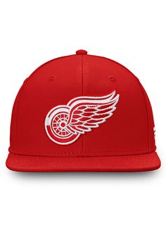 Wear your Red Wings style with pride in this Detroit Red Wings  Red Core Snapback Hat! This Detroit Snapback Hat features a front embroidered team logo. Go Red Wings! Fanatics Core Snapback Hat, Front embroidered team logo, 6-panel design with eyelets, Plastic snapback, Adjustable Closure, Polyester material, Polyester, Wipe clean with cloth or cleaning kit, 4 Red Sports Team Baseball Cap, Red Sports Fan Baseball Cap, Red Sports Fan Snapback Hat For Sports Events, Red Snapback Hat For Sports Fans, Red Snapback Hat For Sports Events, Red Sports Fan Fitted Cap, Red Snapback Hat With Curved Brim For Fans, Red Snapback Hat For Baseball Season, Red Snapback Hat With Visor For Fans