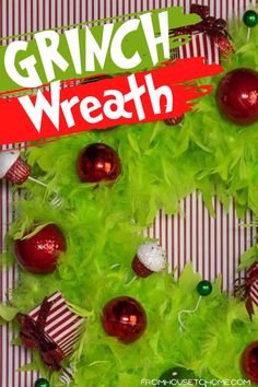 DIY Grinch Wreath (An Easy Grinch Christmas Door Decoration)