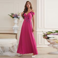 F00209624-105 Autumn Dress, Coral Red, Line Dress, Dress Maxi, Type A, Style Elegant, Xl Dress, Formal Dress