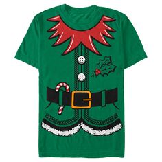 Get into the spirit this year with these hilarious holiday tees! Get them for all your friends and family for pictures, holiday parties, and more! Featuring funny cats, dogs, aliens, and of course Santa Claus himself, these new Christmas tees will make anyone want to celebrate! Grab yours today and let the festivities begin! Size: small. Color: kelly green. Gender: male. Age Group: adult. Material: Cotton. Mens Elf Costume, Holiday Tees, Pug Shirt, Elf Costume, T Shirt Costumes, Slim Fit Shorts, Christmas Tees, Blue T, Cats Dogs