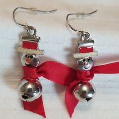 Pierced. New. Unworn. Jingle Bells, Lady In Red, Jewelry Earrings, Women Jewelry, Red, Silver, Women Shopping, Color