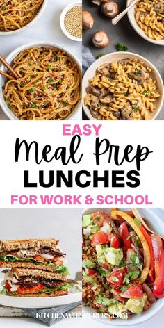 easy meal prep lunches for work and school