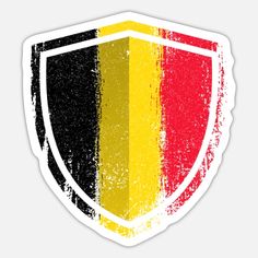 a sticker with the colors of belgium and black, red, yellow and white