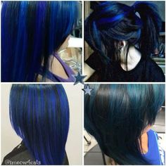 Blue Skunk Hair, Blue Hair Highlights, Skunk Hair, Hair Inspiration Long, Hair Streaks, Dyed Hair Inspiration, Hair Inspiration Short, Hairstyles For Layered Hair, Pretty Hair Color