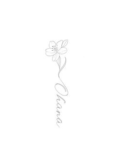 a drawing of a flower with the word love written in cursive writing on it