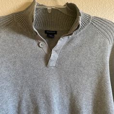 Gap Gray 4 Button Mock Neck Pullover Sweater. Size M Pit To Pit 20” Length 26” Ribbed Collar, Cuffs And Waistband. Excellent Used Condition. Looks Brand New. Classic Gap Tops For Winter, Classic Winter Tops From Gap, Casual Winter Henley With Button Closure, Gray Cotton Sweater With Button Closure, Gap Sweater, Mock Neck Sweater, Pullover Sweater, Neck Sweater, Mock Neck