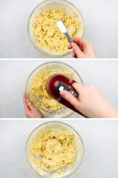 the process to make batter in a glass bowl