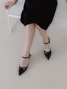 Editor's NotesMOL:pin presents sophisticated footwear that gives off a stylish mood.- Unique diagonal upper design point- Feminine pointed toe pumps- Buckle strap on the ankle- Soft and durable cow leather usedMeasurements(in.)- Size: KR 225MM - KR 255MM (US 5.5 - 8.5)- Heel Height: 1.57 in.Composition & Care- Upper: Cow Leather  Lining: Pig Skin- Natural leather may have fine scratches and wrinkles- Bright leather can get stained by denim or dark outfits- Pen and bond marks may occur during Dark Outfits, Strap Pumps, Pig Skin, Leather Cleaning, Men Shoes Size, Black Pumps, Natural Leather, Pump Shoes, Natural Skin