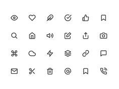 the icon set includes different symbols, such as cursive and handwritten letters