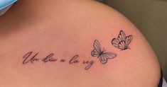 a woman's back with two butterflies and the words we do not like lazy written on it