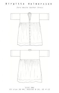 the front and back view of a dress pattern