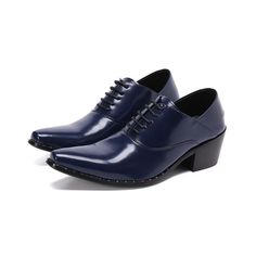 Blue Patent Leather Dress Men Shoes High Heel Shoes Mens Height Increase Career Work Height Increase Derby Shoes Size 48 37 Italian Shoes For Men, Men High Heels, Patent Leather Dress, Club Shoes, Leather Oxford Shoes, Suede Boots Knee High, Brogue Shoes, Formal Shoes For Men, Pointed Toe Shoes