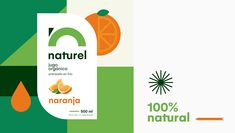 an orange juice carton with the words natrell and 100 % natural on it