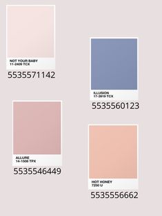 four different shades of pink, blue, and grey are shown in the same color scheme