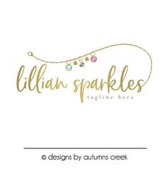 the logo for italian sparkles is shown in gold and pink, with beads hanging from it