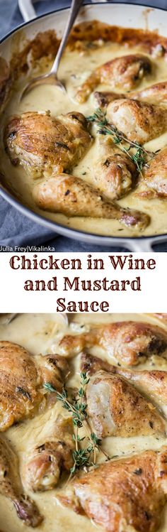 chicken in wine and mustard sauce