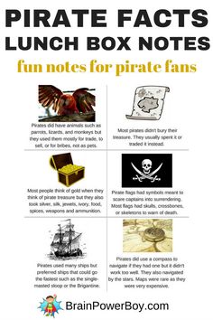 the pirate party lunch box notes for kids