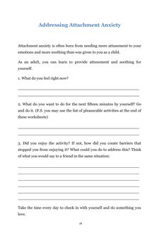 Couples Therapy Worksheets, Mindfulness Journal Prompts, Counseling Worksheets, Marriage Therapy, Emdr Therapy, Positive Mental Health, Attachment Styles