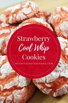 strawberry cool whip cookies with powdered sugar on top