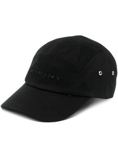 black cotton embroidered logo curved peak adjustable fit Designer Black Baseball Cap With Curved Brim, Luxury Black Baseball Cap With Curved Bill, Luxury Adjustable Black Baseball Cap, Black Baseball Cap With Logo Detail, Black Short-brimmed Baseball Cap With Embroidered Logo, Embroidered Baseball Caps, Baseball Caps, Logo Embroidered, Isabel Marant