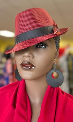 Taking Red to the next level . The fedora looks great for the summer with a touch of cowrie shell.  Step in any room with confidence and looking good.Comfortable fits small to med size heads.Don't delay order yours today. Red Adjustable Fedora For Summer, Casual Red Panama Hat With Short Brim, Casual Red Brimmed Mini Hats, Red Fitted Fedora For Beach, Trendy Red Brimmed Sun Hat, Red Adjustable Fedora Mini Hats, Adjustable Red Fedora Mini Hat, Red Adjustable Mini Fedora Hat, Red Casual Mini Hats For Summer