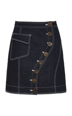 Jean Skirt Fashion, Reworked Clothes, A Line Denim Skirt, Ankara Skirt, Denim Ideas, Embellished Denim, Jeans Diy