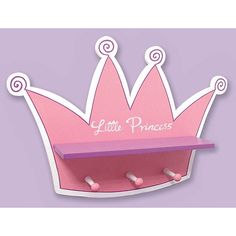 a pink princess crown with the word little princess on it's back and white letters