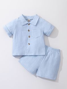 Super Adorable Baby Boy Cool Cotton Button-Up Collar Shirt with Matching Elastic Shorts – the perfect ensemble for your little one's stylish adventures during Spring, Summer, and vacations! This charming outfit features a comfortable and cool cotton button-up collar shirt paired with matching elastic shorts, offering both fashion and ease of movement. Ideal for warm weather, this set is perfect for family vacations or resort getaways. Dress your baby boy in this super adorable outfit to keep him looking cool and feeling comfy during sunny days. It's the ideal choice for a cute and practical look that's perfect for various occasions!Composition: 100% Cotton Human Babies, Elastic Shorts, Striped Bodysuit, Girls Stripes, Family Vacations, Pocket Shirt, Adorable Baby, Short Set