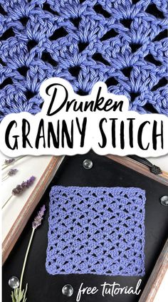 drunken granny crochet stitch Drunken Granny Crochet Pattern, Continuous Crochet Pattern, Drunken Granny Square, Drunken Granny Stitch Blanket, Different Granny Square Stitches, Drunken Granny Stitch Crochet, Granny Stitch Decrease, Granny Crochet Stitch, Straight Granny Stitch Crochet