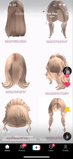 Brookhaven Blonde Hair, Roblox Y2k Hair, Roblox Brown Hair, Roblox Black Hair, Blonde Hair Roblox, Brown Hair Roblox Id, Roblox Y2k, Brown Hair Roblox